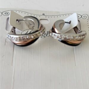 Brighton Silver and Gold Tone Hoop Earrings Neptune's  leverback earrings